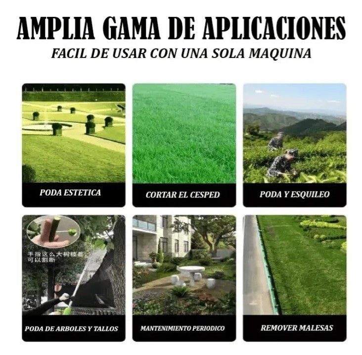 Guadaña Inalámbrica Recargable Corta Pasto y maleza fácil y rápido