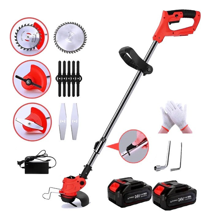 Guadaña Inalámbrica Recargable Corta Pasto y maleza fácil y rápido